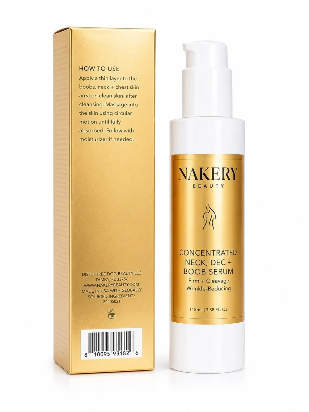 NAKERY Beauty Concentrated Neck, Dec & Boob Serum 115ml Firming Wrinkle Care